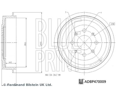 ADBP470009 BLUE PRINT Тормозной барабан