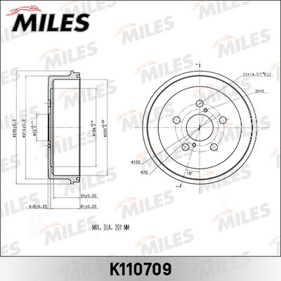 K110709 MILES Тормозной барабан