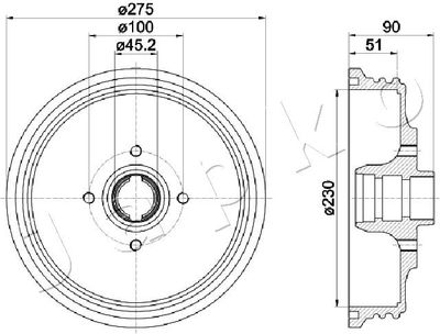 560908 JAPKO Тормозной барабан