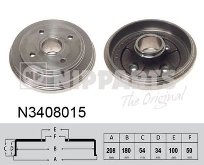 N3408015 NIPPARTS Тормозной барабан