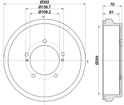 8DT355302721 HELLA Тормозной барабан