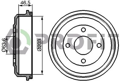 50200027 PROFIT Тормозной барабан