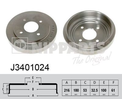 J3401024 NIPPARTS Тормозной барабан