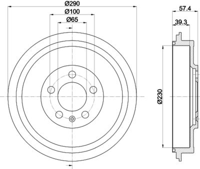 8DT355300421 HELLA PAGID Тормозной барабан