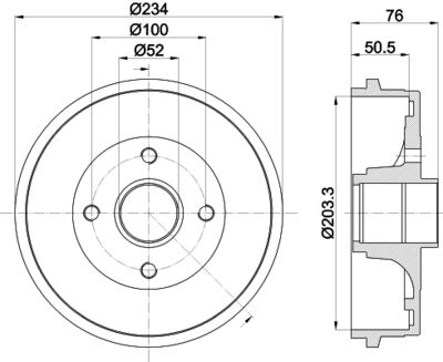 8DT355301071 HELLA PAGID Тормозной барабан