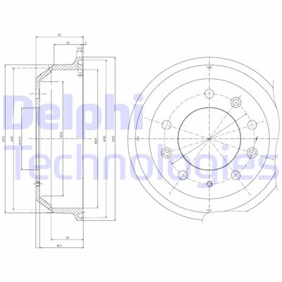 BF8 DELPHI Тормозной барабан