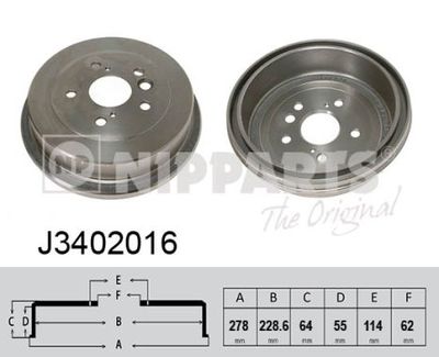 J3402016 NIPPARTS Тормозной барабан