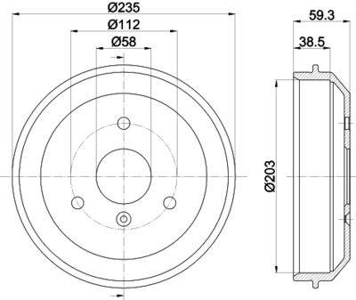 8DT355301581 HELLA Тормозной барабан