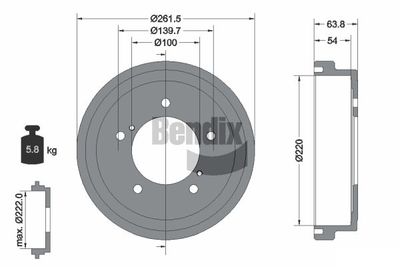 BDM1110 BENDIX Braking Тормозной барабан