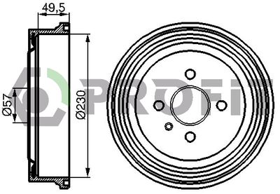 50200062 PROFIT Тормозной барабан