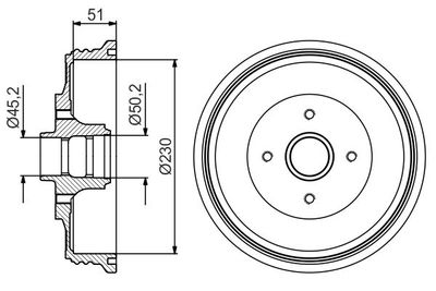 0986477200 BOSCH Тормозной барабан