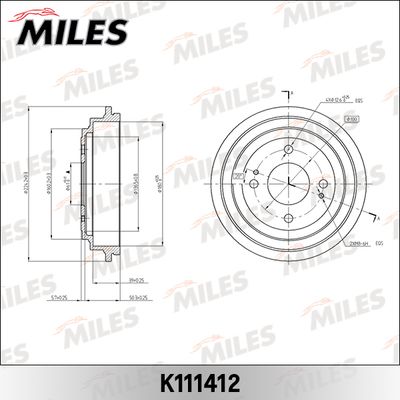 K111412 MILES Тормозной барабан