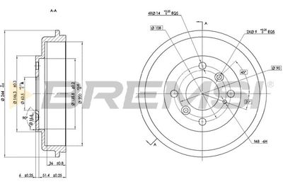 CR5686 BREMSI Тормозной барабан