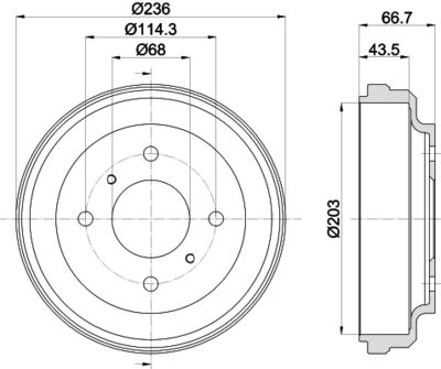 8DT355300621 HELLA Тормозной барабан