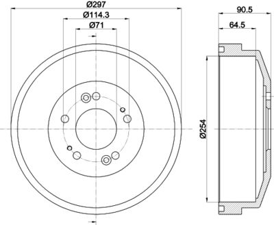 8DT355300871 HELLA Тормозной барабан