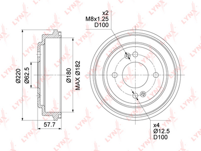 BM1073 LYNXauto Тормозной барабан