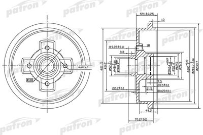 PDR1208 PATRON Тормозной барабан