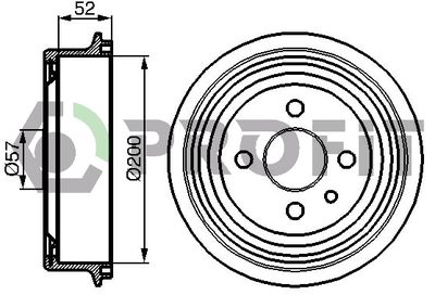 50200013 PROFIT Тормозной барабан