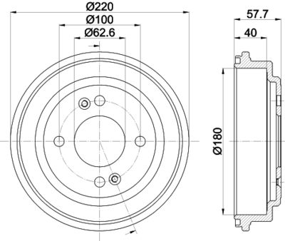 8DT355303361 HELLA PAGID Тормозной барабан