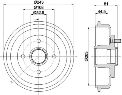 8DT355300601 HELLA Тормозной барабан