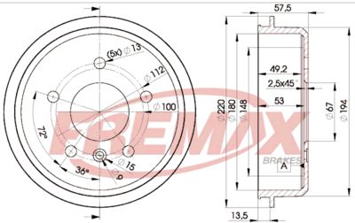 BD0114 FREMAX Тормозной барабан