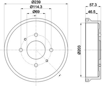 8DT355303041 HELLA PAGID Тормозной барабан