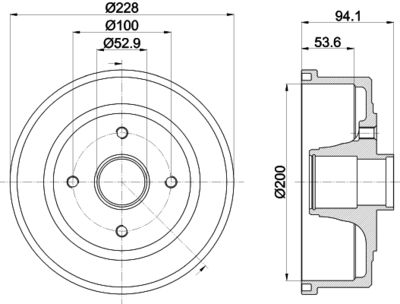 8DT355300411 HELLA PAGID Тормозной барабан