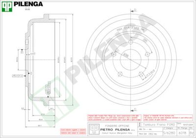 6018 PILENGA Тормозной барабан