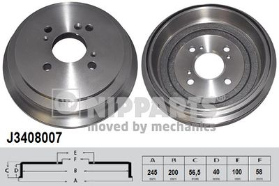 J3408007 NIPPARTS Тормозной барабан