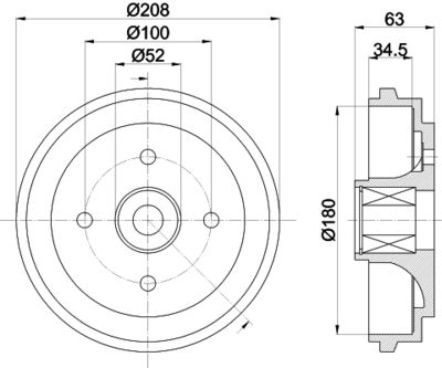 8DT355300991 HELLA Тормозной барабан