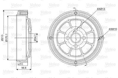 237022 VALEO Тормозной барабан