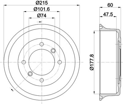 8DT355302041 HELLA PAGID Тормозной барабан