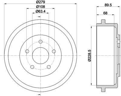 8DT355300431 HELLA Тормозной барабан