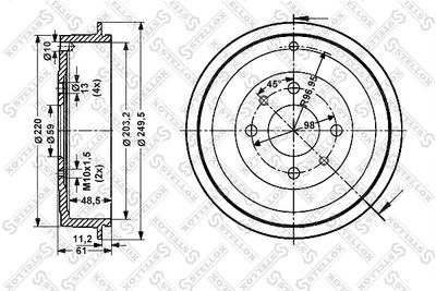 60252314SX STELLOX Тормозной барабан