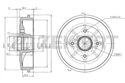 BS5537 ZEKKERT Тормозной барабан