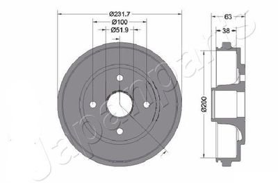 TA0401 JAPANPARTS Тормозной барабан