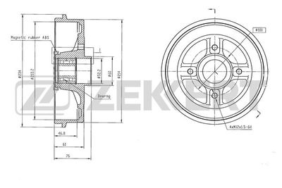 BS6612 ZEKKERT Тормозной барабан