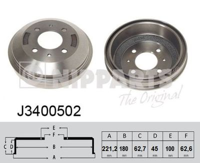 J3400502 NIPPARTS Тормозной барабан