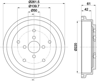 8DT355302981 HELLA Тормозной барабан