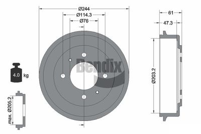 BDM1097 BENDIX Braking Тормозной барабан