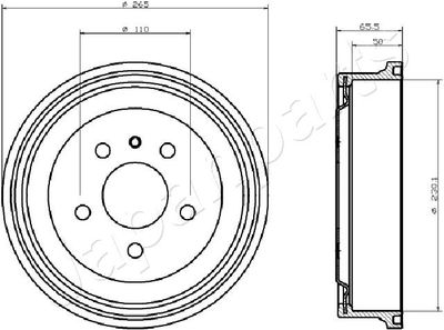 TA0413 JAPANPARTS Тормозной барабан