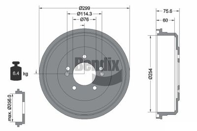 BDM1171 BENDIX Braking Тормозной барабан