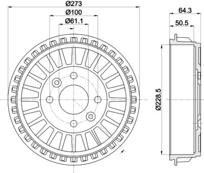 MBD409 MINTEX Тормозной барабан