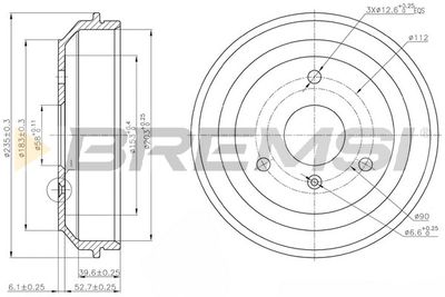 CR5598 BREMSI Тормозной барабан