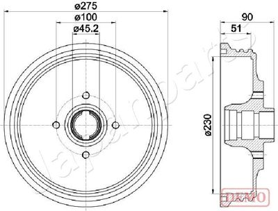 TA0908C JAPANPARTS Тормозной барабан