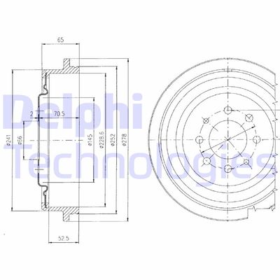 BF273 DELPHI Тормозной барабан