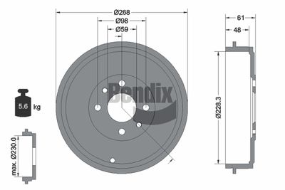 BDM1094 BENDIX Braking Тормозной барабан