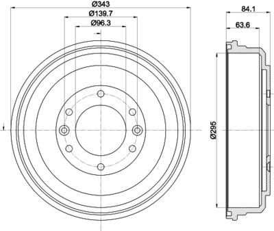 8DT355302581 HELLA Тормозной барабан