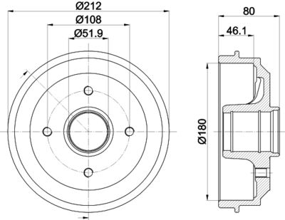 8DT355301281 HELLA Тормозной барабан