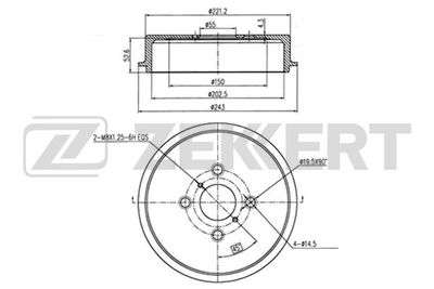 BS5583 ZEKKERT Тормозной барабан